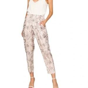 3/$20 Lavender Brown Snakeskin Print Elastic Waist High Waist Pull on Pants XS